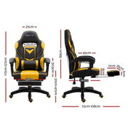Bostin Life Racer Style Computer Gaming Office Chair - Black And Yellow Furniture >
