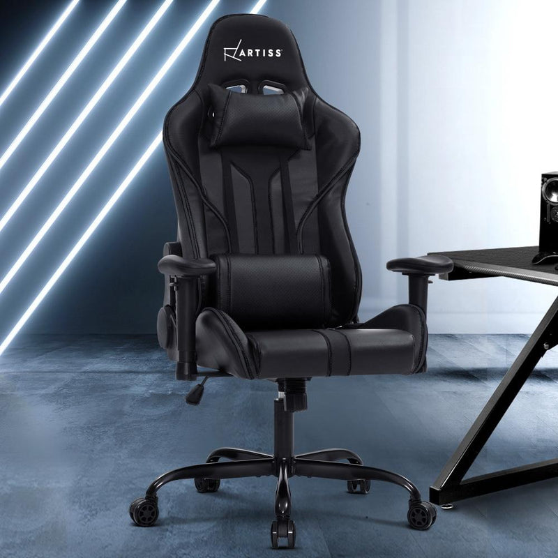Bostin Life Racer Style Computer Gaming Office Chair - Black Furniture >