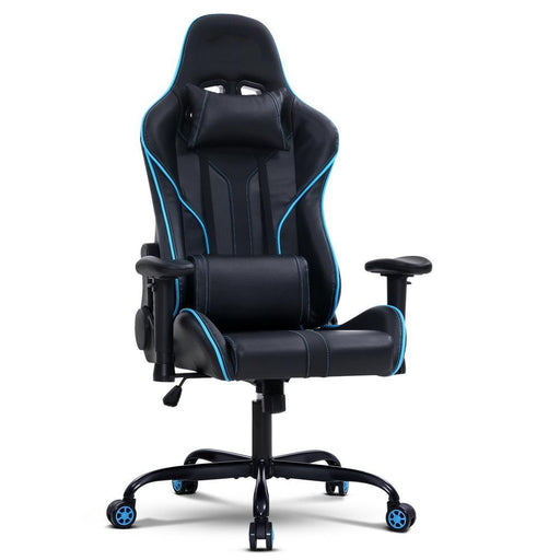 Bostin Life Racer Style Recliner Computer Gaming Office Chair - Black And Blue Furniture >