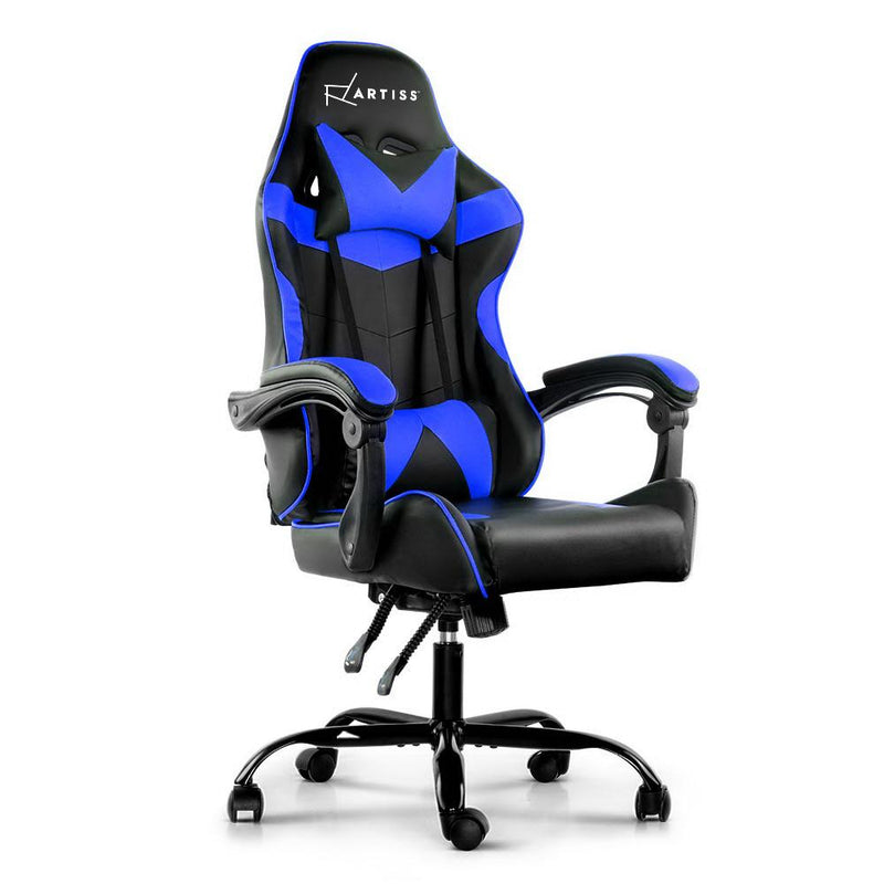 Bostin Life Racer Style Computer Gaming Office Chair - Black And Blue Furniture >