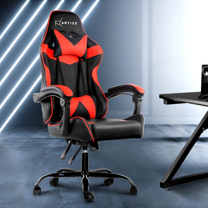 Bostin Life Racing Style Recliner Gaming Office Chair - Black And Red Furniture >