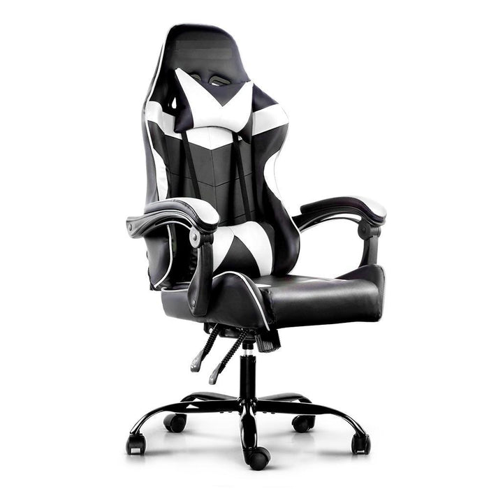 Bostin Life Racer Style Computer Gaming Office Chair - Black And White Furniture >