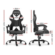Bostin Life Racer Style Computer Gaming Office Chair - Black And White Furniture >