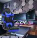 Bostin Life Gaming Office Chairs Computer Seating Racing Recliner Footrest Black Blue Dropshipzone