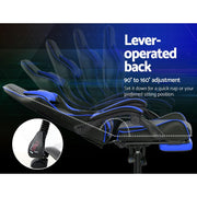 Bostin Life Gaming Office Chairs Computer Seating Racing Recliner Footrest Black Blue Dropshipzone