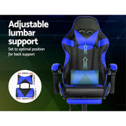 Bostin Life Gaming Office Chairs Computer Seating Racing Recliner Footrest Black Blue Dropshipzone