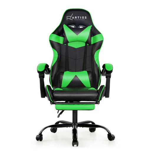 Bostin Life Gaming Office Chairs Computer Seating Racing Recliner Footrest Black Green Furniture >