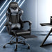 Bostin Life Racer Style Computer Gaming Office Chair With Footrest - Black And Grey Furniture >
