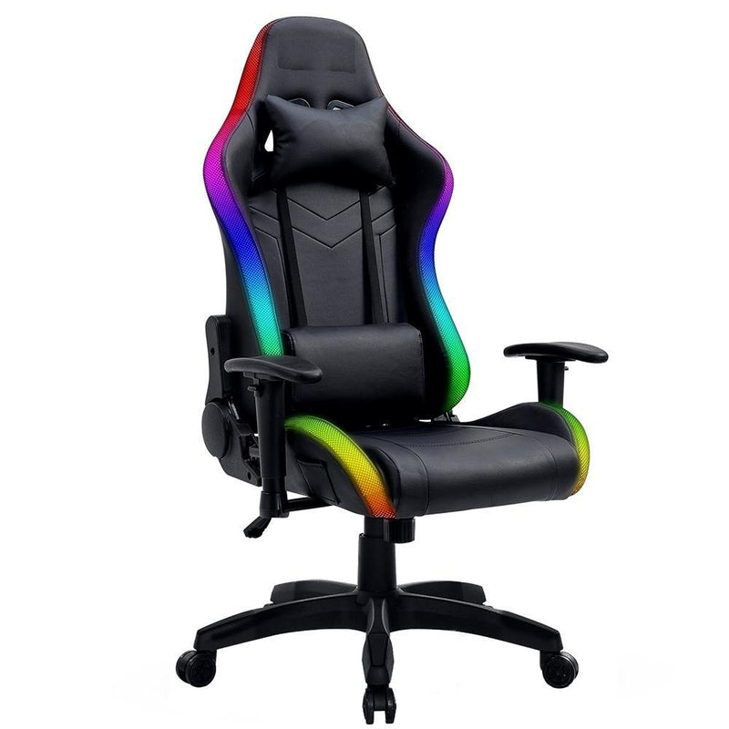 Bostin Life Racer Style Rgb Led Lights Computer Gaming Office Chair - Black Furniture >