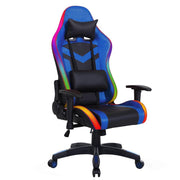 Bostin Life Racer Style Rgb Led Lights Computer Gaming Office Chair - Black And Blue Furniture >