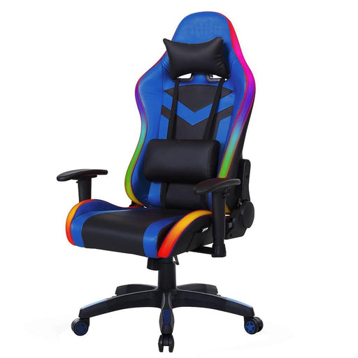 Bostin Life Racer Style Rgb Led Lights Computer Gaming Office Chair - Black And Blue Furniture >
