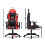 Bostin Life Racer Style Rgb Led Lights Computer Gaming Office Chair - Black And Red Furniture >