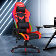 Bostin Life Racer Style Rgb Led Lights Computer Gaming Office Chair - Black And Red Furniture >