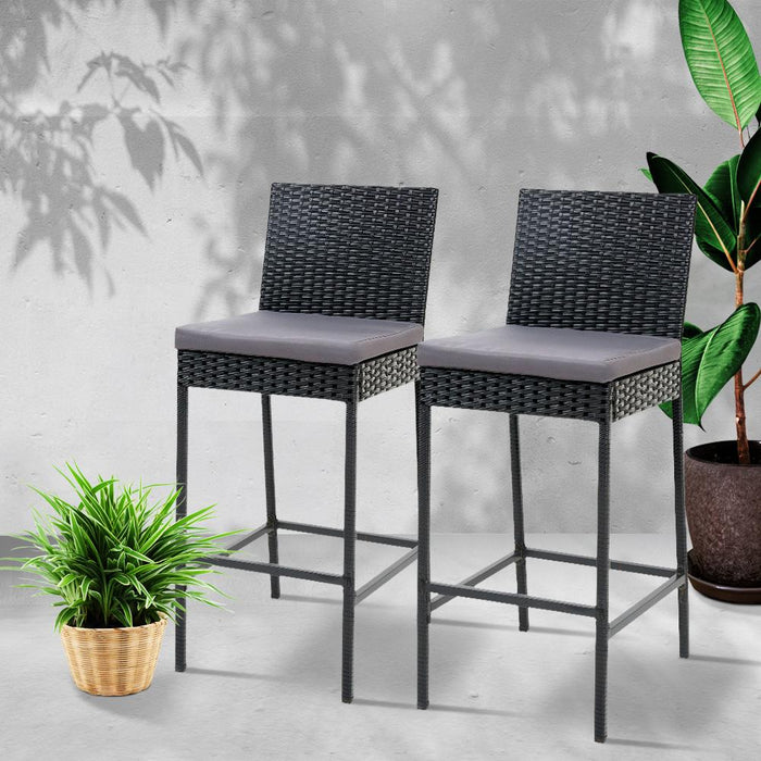 Gardeon Outdoor Bar Stools Dining Chairs Rattan Furniture X2 >