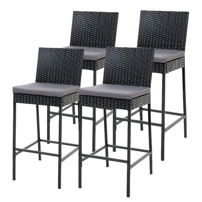 Bostin Life Outdoor Bar Stools Dining Chairs Rattan Furniture X4 Dropshipzone