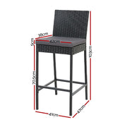 Bostin Life Outdoor Bar Stools Dining Chairs Rattan Furniture X4 Dropshipzone