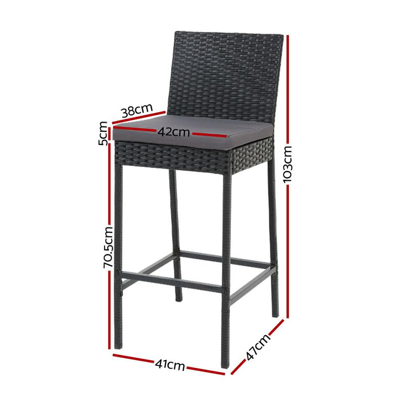 Bostin Life Outdoor Bar Stools Dining Chairs Rattan Furniture X4 Dropshipzone