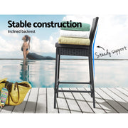 Bostin Life Outdoor Bar Stools Dining Chairs Rattan Furniture X4 Dropshipzone