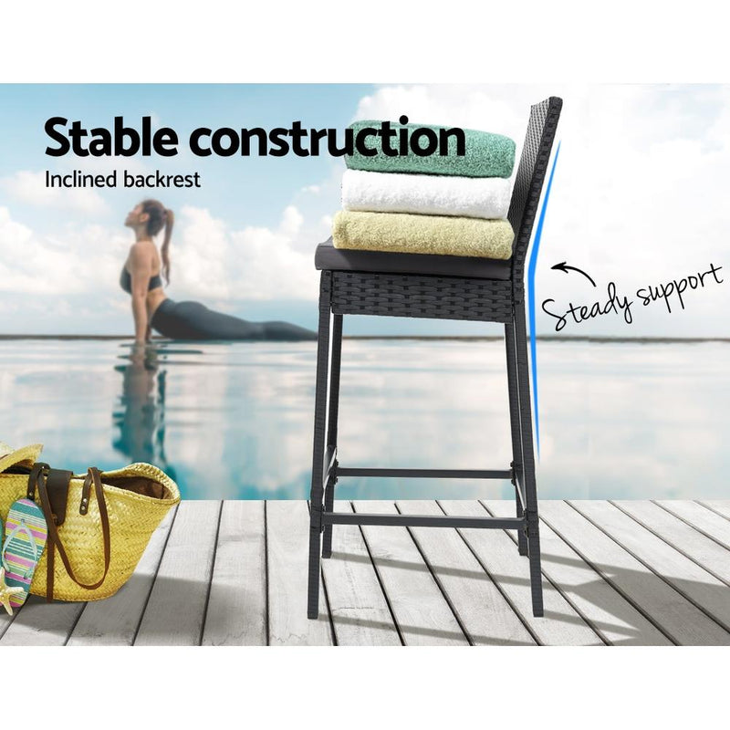 Bostin Life Outdoor Bar Stools Dining Chairs Rattan Furniture X4 Dropshipzone