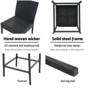 Bostin Life Outdoor Bar Stools Dining Chairs Rattan Furniture X4 Dropshipzone