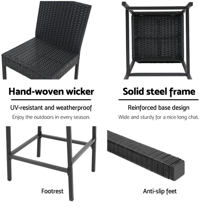 Bostin Life Outdoor Bar Stools Dining Chairs Rattan Furniture X4 Dropshipzone