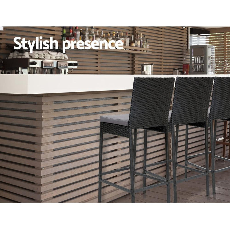 Bostin Life Outdoor Bar Stools Dining Chairs Rattan Furniture X4 Dropshipzone