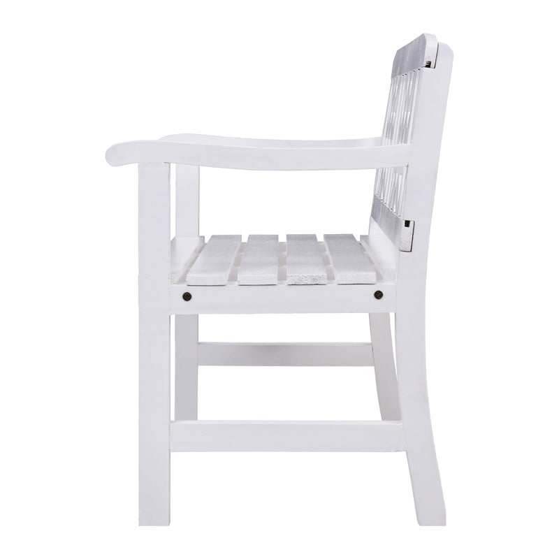 Timber 2 Seat Garden Patio Bench - White