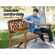 Bostin Life Wooden Garden Bench 3 Seat Patio Furniture Timber Outdoor Lounge Chair Natural >