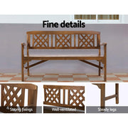 Bostin Life Wooden Garden Bench 3 Seat Patio Furniture Timber Outdoor Lounge Chair Natural >
