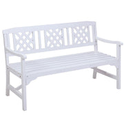 Bostin Life Garden Bench 3 Seat Patio Furniture Timber Outdoor Lounge Chair White Dropshipzone