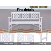Bostin Life Garden Bench 3 Seat Patio Furniture Timber Outdoor Lounge Chair White Dropshipzone