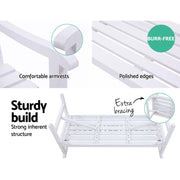 Bostin Life Garden Bench 3 Seat Patio Furniture Timber Outdoor Lounge Chair White Dropshipzone