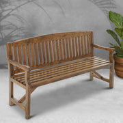 Gardeon Wooden Garden Bench Chair Natural Outdoor Furniture Décor Patio Deck 3 Seater >