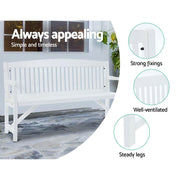 Bostin Life Wooden Garden Bench Chair Natural Outdoor Furniture Décor Patio Deck 3 Seater >