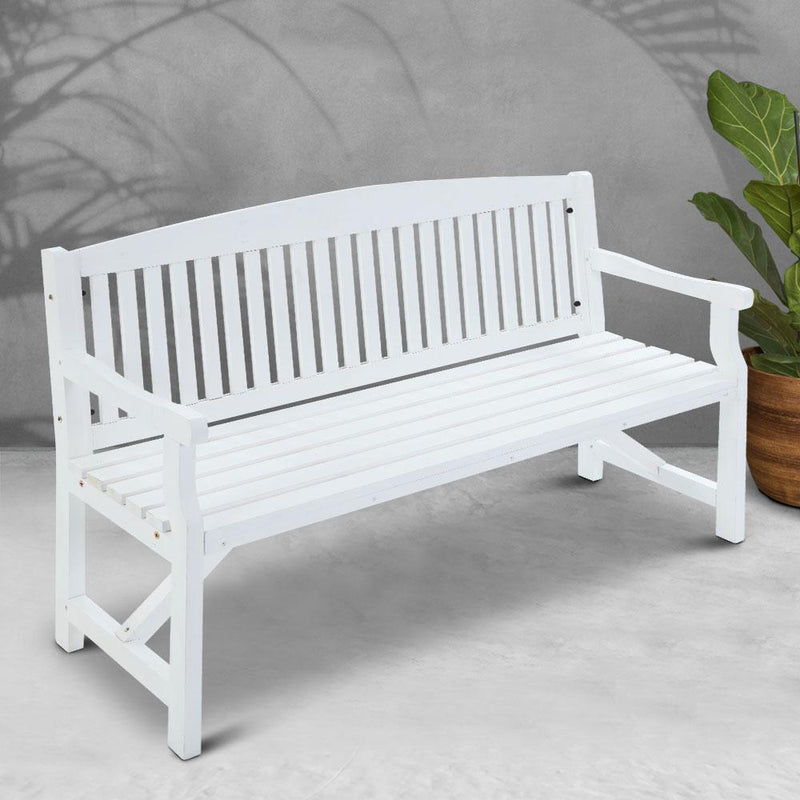 Bostin Life Wooden Garden Bench Chair Natural Outdoor Furniture Décor Patio Deck 3 Seater >