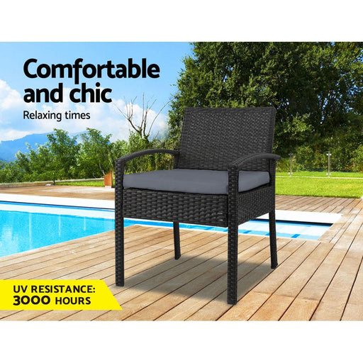 Bostin Life Bistro Wicker Chair Black Furniture > Outdoor