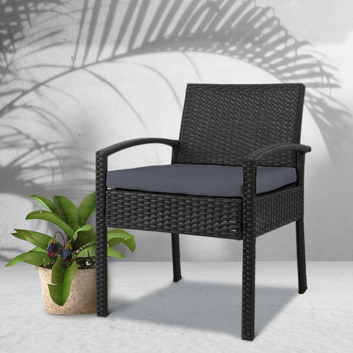 Bostin Life Bistro Wicker Chair Black Furniture > Outdoor