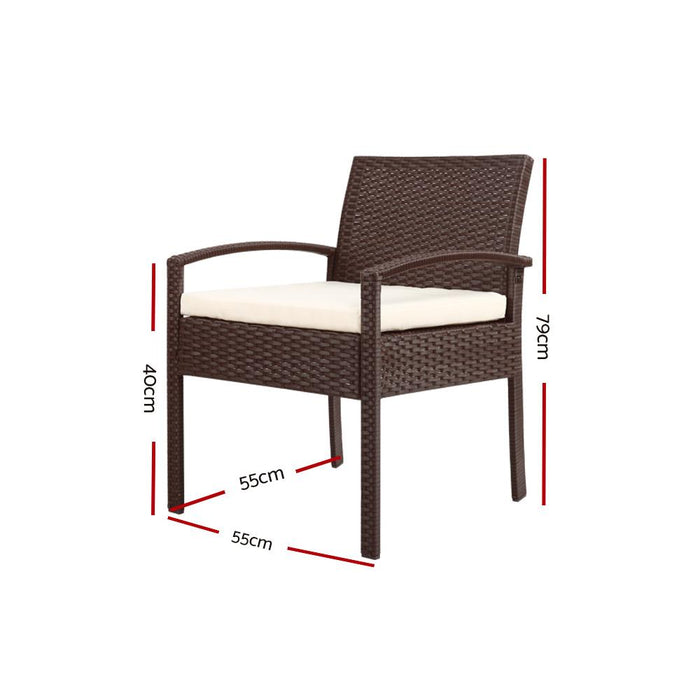 Bostin Life Bistro Wicker Chair Brown Furniture > Outdoor