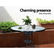 Bostin Life Outdoor Furniture Dining Chairs Wicker Garden Patio Cushion Black 3Pcs Sofa Set Tea