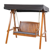 Bostin Life Swing Chair Wooden Garden Bench Canopy 2 Seater Outdoor Furniture Dropshipzone
