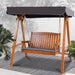 Bostin Life Swing Chair Wooden Garden Bench Canopy 2 Seater Outdoor Furniture Dropshipzone
