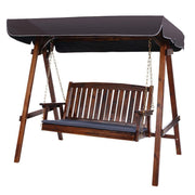 Gardeon Wooden Swing Chair Garden Bench Canopy 3 Seater Outdoor Furniture >