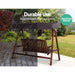 Gardeon Wooden Swing Chair Garden Bench Canopy 3 Seater Outdoor Furniture >