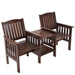 Bostin Life Gardeon Garden Bench Chair Table Loveseat Wooden Outdoor Furniture Patio Park Charcoal