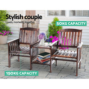 Bostin Life Gardeon Garden Bench Chair Table Loveseat Wooden Outdoor Furniture Patio Park Charcoal