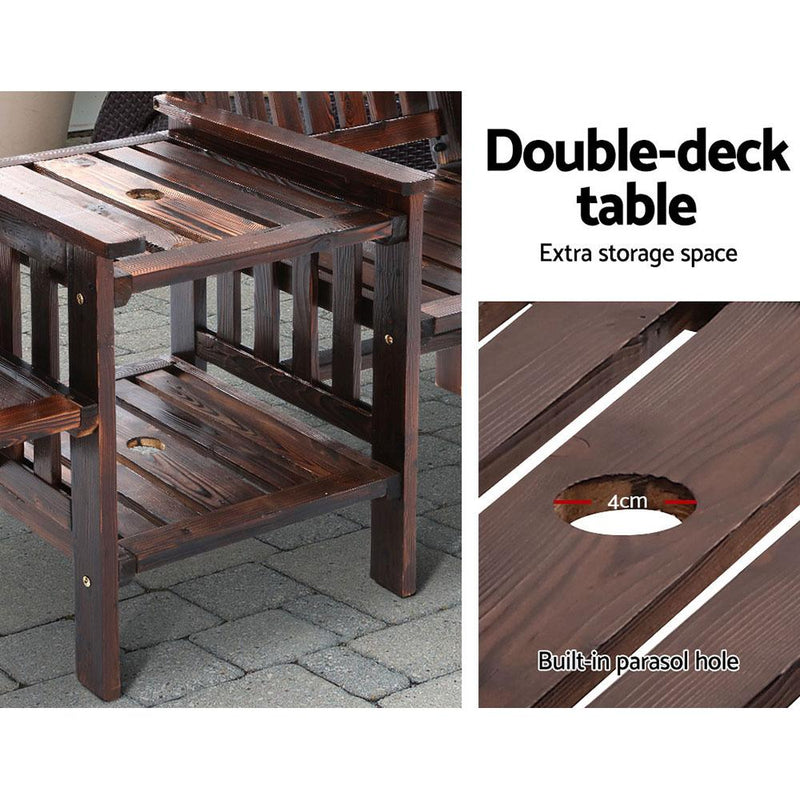 Bostin Life Gardeon Garden Bench Chair Table Loveseat Wooden Outdoor Furniture Patio Park Charcoal