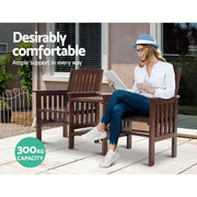 Bostin Life Gardeon Garden Bench Chair Table Loveseat Wooden Outdoor Furniture Patio Park Charcoal