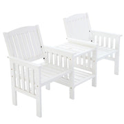Bostin Life Gardeon Garden Bench Chair Table Loveseat Wooden Outdoor Furniture Patio Park White >