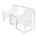 Bostin Life Gardeon Garden Bench Chair Table Loveseat Wooden Outdoor Furniture Patio Park White >