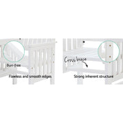 Bostin Life Gardeon Garden Bench Chair Table Loveseat Wooden Outdoor Furniture Patio Park White >